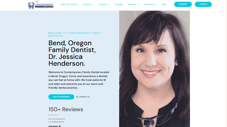 contemporary family dentistry site