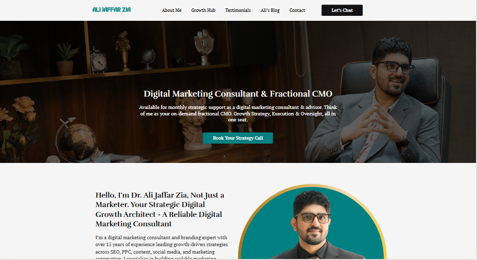 Ali Jafar Zia digital marketing consultant site